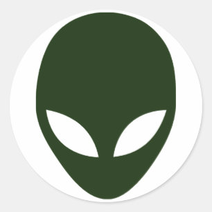 Pegatina Redonda Alien Face