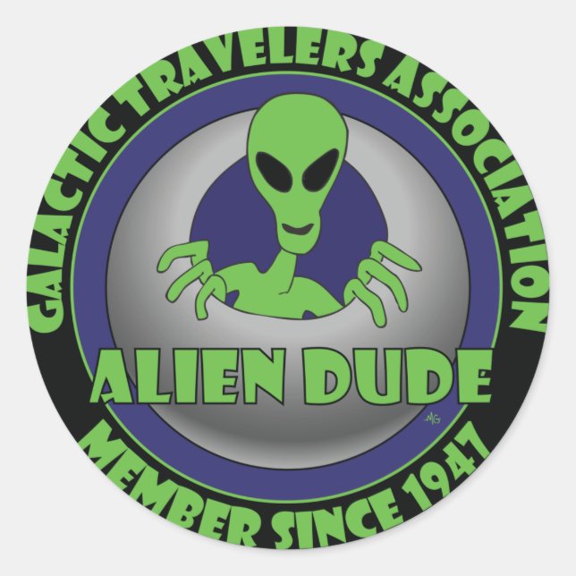 PEGATINA REDONDA ALIEN GALAXY #1 (Anverso)