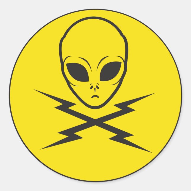 Pegatina Redonda Alien Hangar (Anverso)