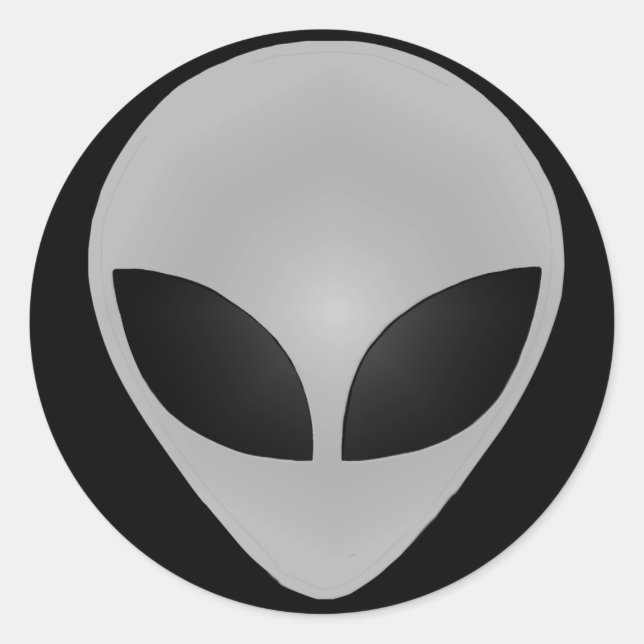 Pegatina Redonda Alien Head (Anverso)