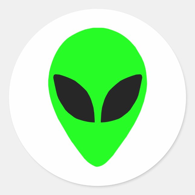 Pegatina Redonda Alien Head (Anverso)
