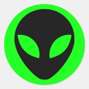 Pegatina Redonda Alien Head