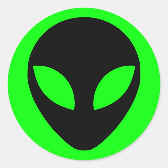 Pegatina Redonda Alien Head (Anverso)