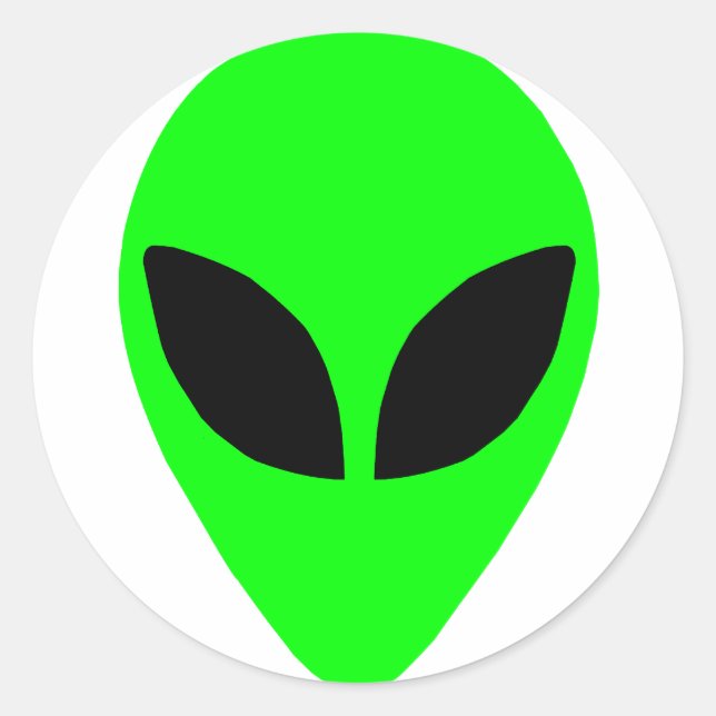 Pegatina Redonda Alien Head (Anverso)