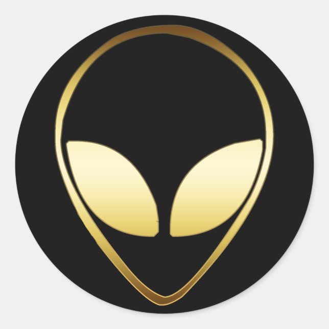 PEGATINA REDONDA ALIEN HEAD (Anverso)