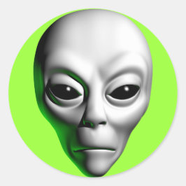 Pegatina Redonda Alien Head