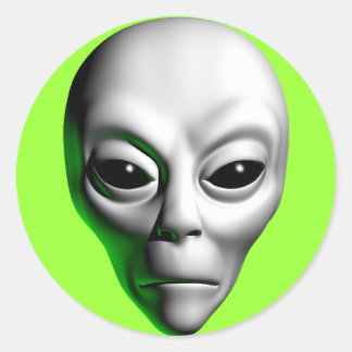 Pegatina Redonda Alien Head