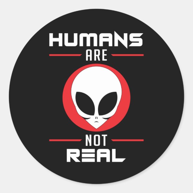 Pegatina Redonda Alien Head Ufo Aliens Area 51 Space Funny Gift (Anverso)