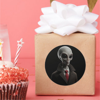 Pegatina Redonda Alien moderno