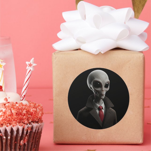 Pegatina Redonda Alien moderno (Fiesta)