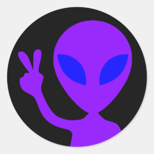 Pegatina Redonda Alien pacífico