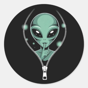 Pegatina Redonda Alien Peeping