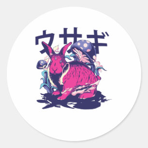 Pegatina Redonda Alien Rabbit