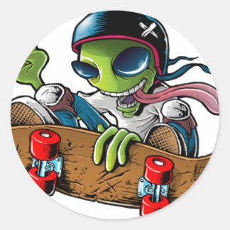 Pegatina Redonda alien radio "sticker logo"