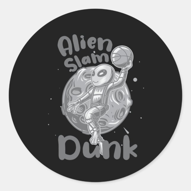 Pegatina Redonda Alien Slam Dunk Active (Anverso)