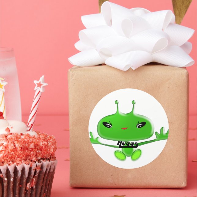 Pegatina Redonda Aliens Huggs (Fiesta)