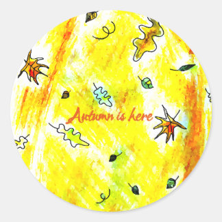 Pegatina Redonda Aliento de Otoño (Colección Casa del Árbol de Otoñ