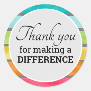 Pegatina Redonda Aliento Gracias Por Hacer La Diferencia