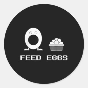 Pegatina Redonda Alimenta Huevos Creo Que Deberías Dejar Comedia Gr