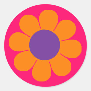 Pegatina Redonda Alimentación de flor