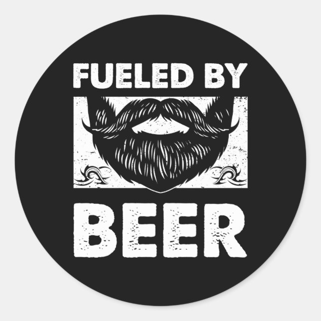 Pegatina Redonda Alimentado Por Beer Dad Beinking Daddy Drinker Bee (Anverso)