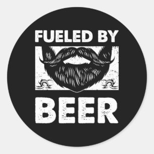 Pegatina Redonda Alimentado Por Beer Dad Beinking Daddy Drinker Bee
