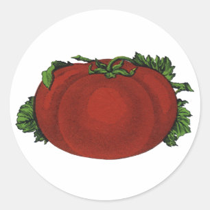 Pegatina Redonda Alimentos para la cosecha, tomate, verduras y frut