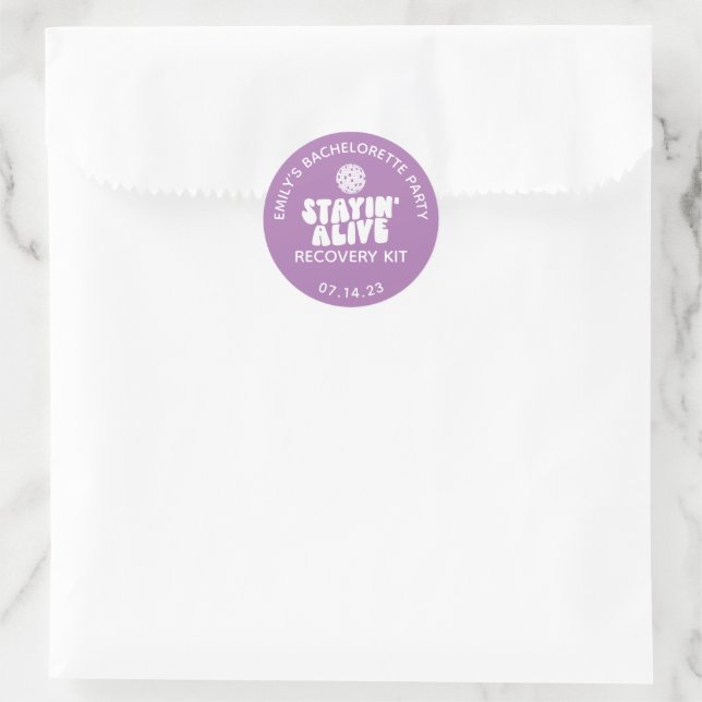 Pegatina Redonda Alive Disco Bachelorette Recovery (Bolso)