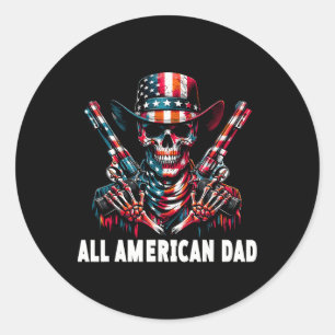 Pegatina Redonda All American Dad Cowboy
