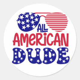 Pegatina Redonda All American Dude