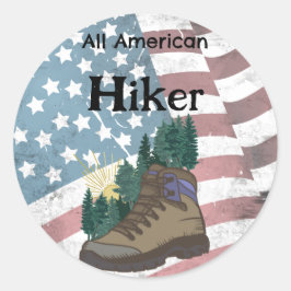 Pegatina Redonda All American Hiker