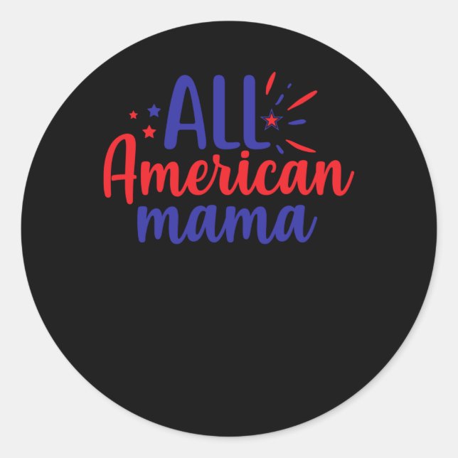 Pegatina Redonda All American Mama (Anverso)