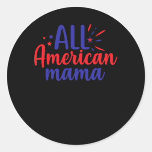 Pegatina Redonda All American Mama