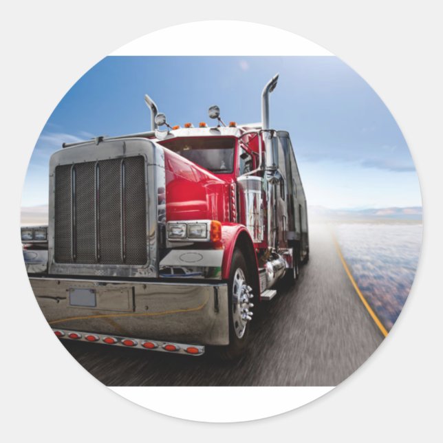 Pegatina Redonda All American Trucker (Anverso)