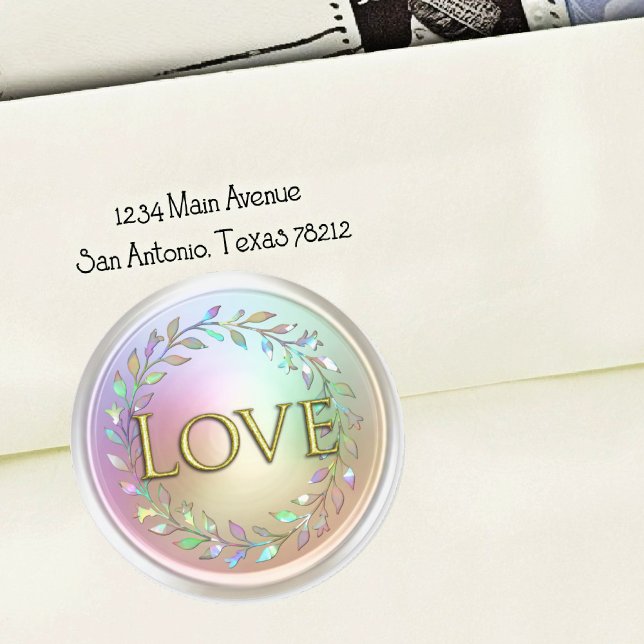 Pegatina Redonda ALL INITIALS Gold Love Pearly Wreath (Subido por el creador)