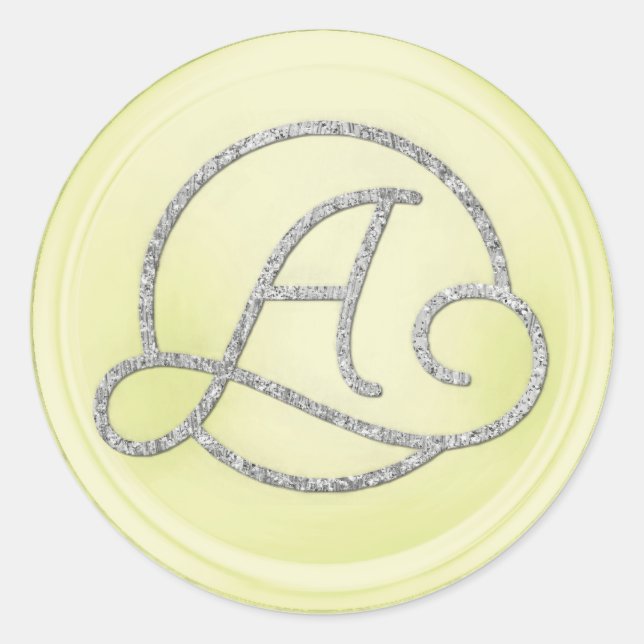 Pegatina Redonda ALL INITIALS Silver Circle Monogram Butter (Anverso)