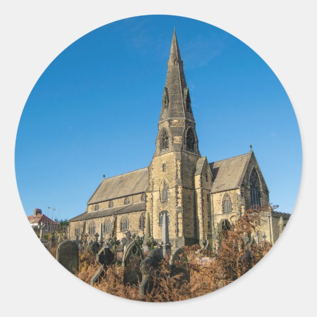 Pegatina Redonda All Saints Church, Salterhebble (Anverso)