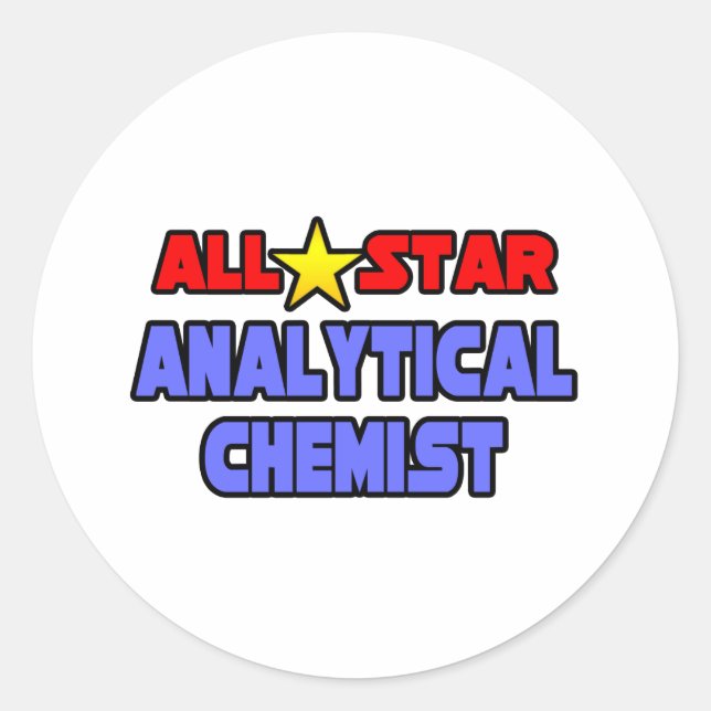 Pegatina Redonda All Star Analyst Chemist (Anverso)