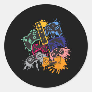 Pegatina Redonda All Things Video Game Controller 1