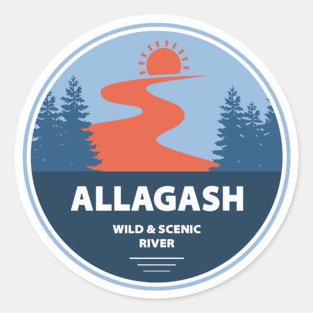 Pegatina Redonda Allagash Wild And Scene River Maine (Anverso)