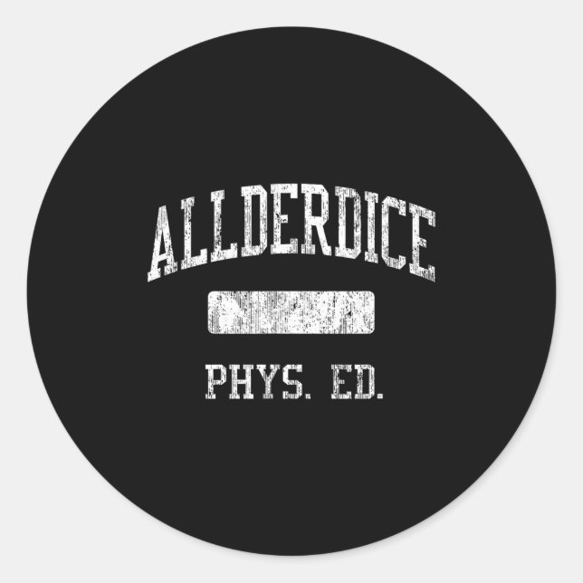 Pegatina Redonda Allderdice High School Hs Ttsburgh Pa Phys Ed  (Anverso)