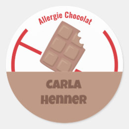 Pegatina Redonda Allergie Chocolat