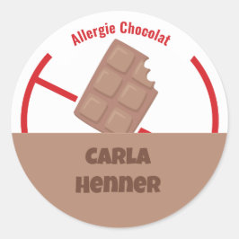 Pegatina Redonda Allergie Chocolat
