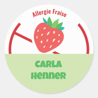 Pegatina Redonda Allergie Fraise