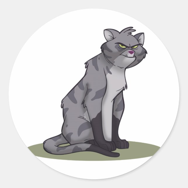 Pegatina Redonda Alley Cat (Anverso)