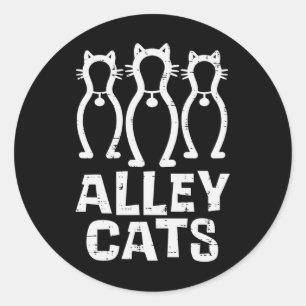 Pegatina Redonda Alley Cats Bowling Team Fun Humor Bowler Jugador W