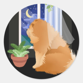 Pegatina Redonda ALLÍ ALGÚN LUGAR Pegatinas Chow 2 tamaños