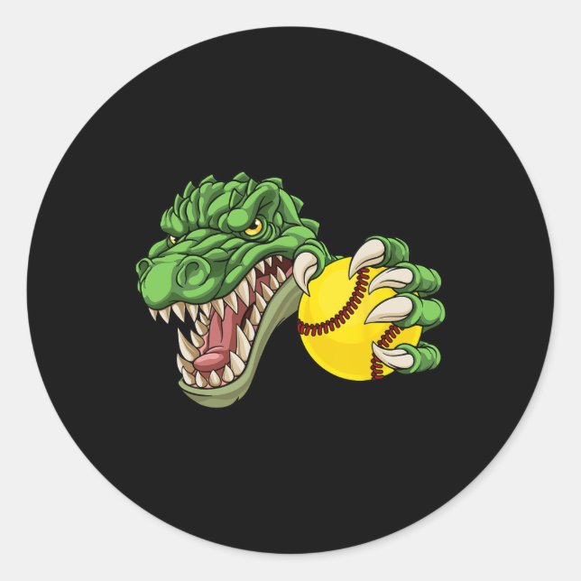 Pegatina Redonda Alligator Crocodile Dinosaur Softll Character  (Anverso)