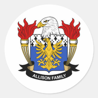 Pegatina Redonda Allison Family Crest