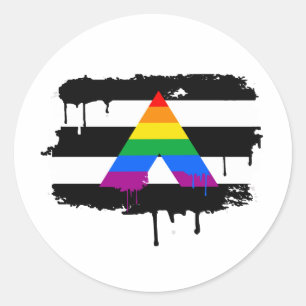 PEGATINA REDONDA ALLY FLAG DRIPPING